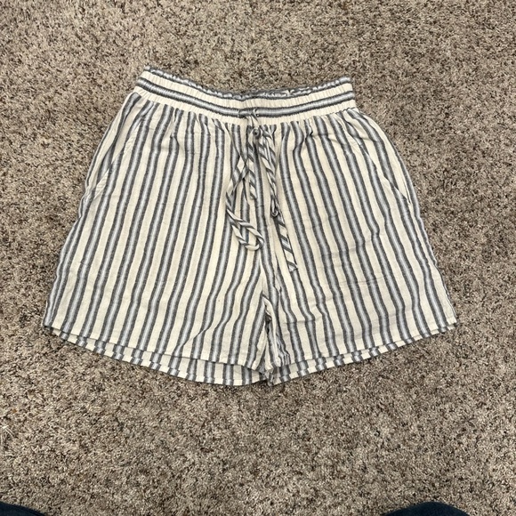 Cotton Bleu Striped Gray Women's Shorts - Picture 1 of 4